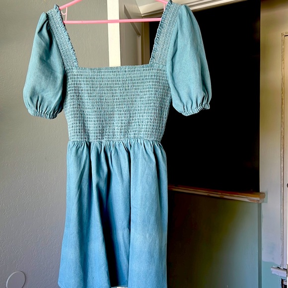 Blue Crush Smocked Denim Dress - Picture 1 of 4